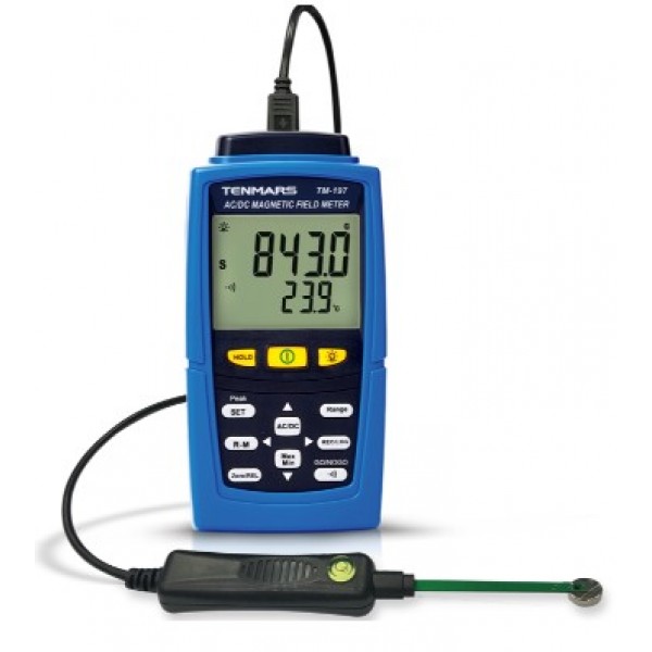 Tenmars TM-197 AC/DC Magnetic Field Meter with Data Logging 
